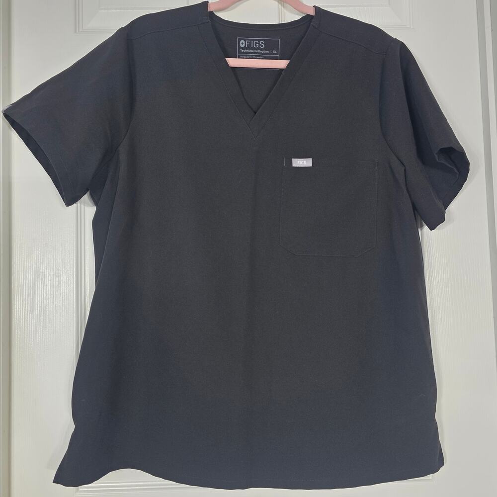 Figs Catarina 1 Pocket Scrub Top "Black" PO# 6329 Size XL (2)